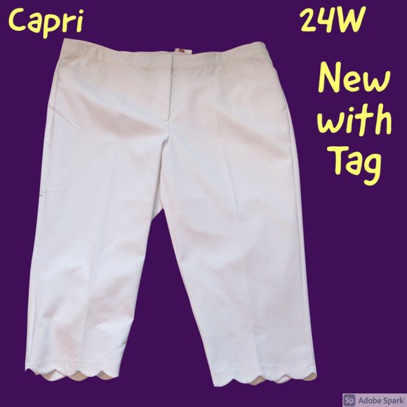 NWT Ruby rd comfort waist band scallop hem Capri - Picture 2 of 14